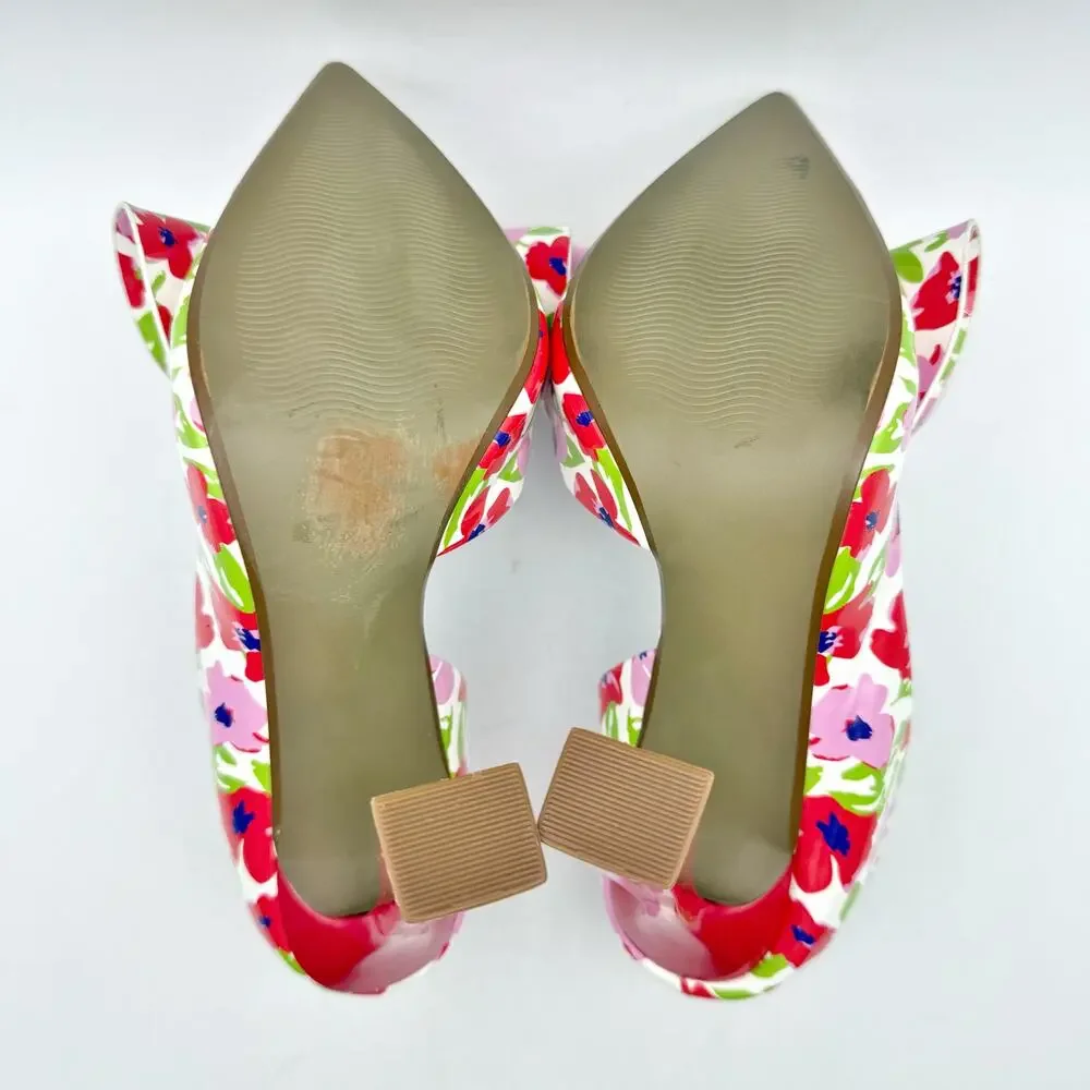 Betsey Johnson Womens Nobble Pumps US 7 M Red Pink Multi EUC